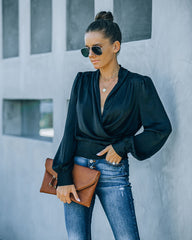 Exceptional Drape Blouse - Black