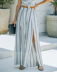 Hilo Cotton Blend Woven Slit Leg Pants