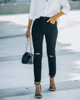 Cruz High Rise Stretch Distressed Straight Jeans