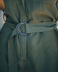 Bryana Belted Utility Romper - Olive