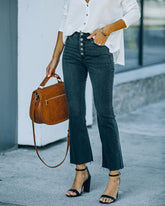 Cline High Rise Crop Flare Denim