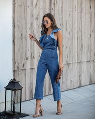 Farrah Pocketed Denim Jumpsuit
