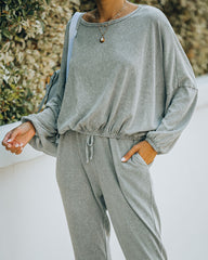 Farrow Cotton Blend Billowed Knit Top - Ash Taupe