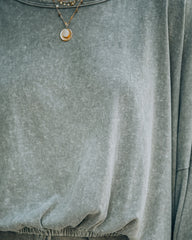 Farrow Cotton Blend Billowed Knit Top - Ash Taupe