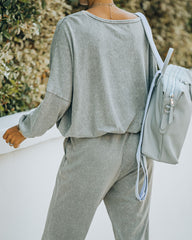 Farrow Cotton Blend Billowed Knit Top - Ash Taupe