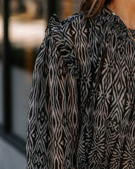 Fear Not Printed Smocked Blouse