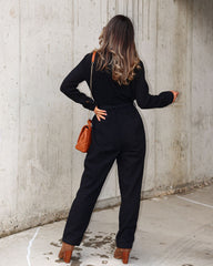 Fiercely Unapologetic Cotton Pocketed Jumpsuit - Black