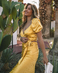 Flower Power Satin Wrap Crop Top