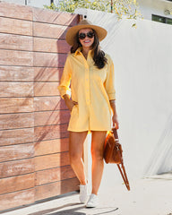 Forrester Cotton Pocketed Romper - Yellow