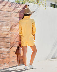 Forrester Cotton Pocketed Romper - Yellow