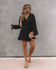 Found Love Pleated Romper - Black
