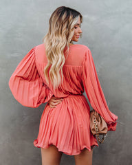 Found Love Pleated Romper - Mauve