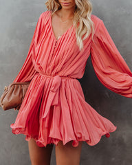 Found Love Pleated Romper - Mauve