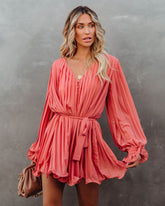 Found Love Pleated Romper - Mauve