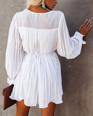 Found Love Pleated Romper - White