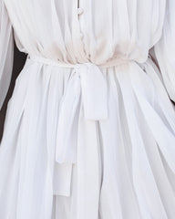 Found Love Pleated Romper - White