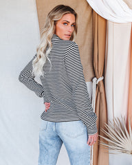Franklin Cotton Striped Turtleneck Top
