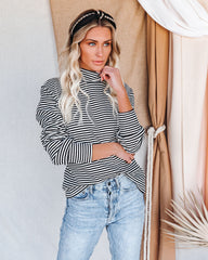 Franklin Cotton Striped Turtleneck Top