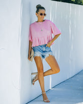 Gal Pal Cotton Peplum Top - Pink