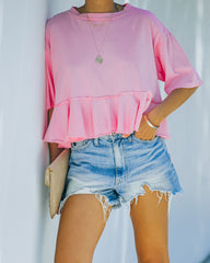 Gal Pal Cotton Peplum Top - Pink