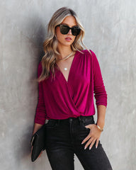 Gave You My All Drape Bodysuit - Wine