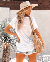 Get Goin' Scoop Neck Pocket Tee - Off White