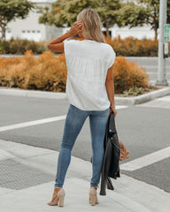 Girona Satin Blouse - Pearl