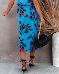 Give Your Best Printed Wrap Midi Skirt