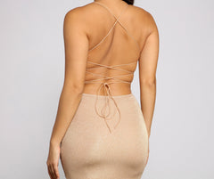 Glitz and Glitter Open Back Mini Dress