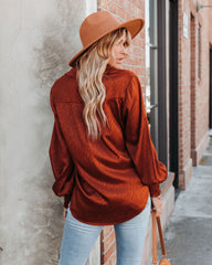 Glitzy Night Satin Button Down Blouse