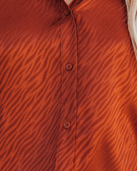 Glitzy Night Satin Button Down Blouse