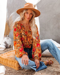 Good Natured Printed Tassel Top