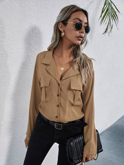Grace Sheer Wrap Blouse - Light Mocha