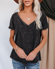 Grant Cotton Mineral Wash Tee - Charcoal