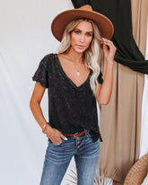 Grant Cotton Mineral Wash Tee - Charcoal