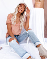 Grant Cotton Mineral Wash Tee - Rose