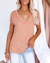 Grant Cotton Mineral Wash Tee - Rose