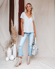 Grant Cotton Mineral Wash Tee - Slate Blue