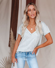 Grant Cotton Mineral Wash Tee - Slate Blue