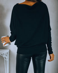 Grateful Dolman Knit Top - Black