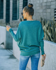 Grateful Dolman Knit Top - Dusty Teal