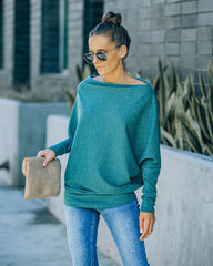 Grateful Dolman Knit Top - Dusty Teal