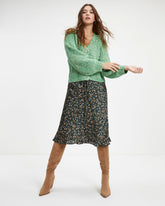 Great Impressions Satin Floral Midi Skirt