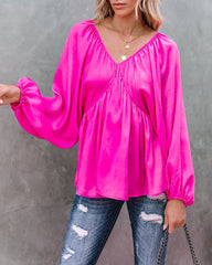 Guinevere Satin Babydoll Blouse