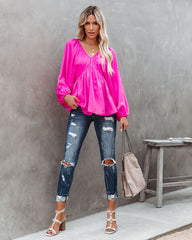 Guinevere Satin Babydoll Blouse