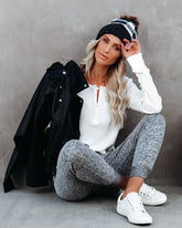 Gwen Cotton + Modal Thermal Henley Top - Off White