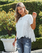 Gwena Cotton Eyelet Tee - White