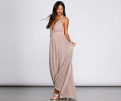 Haley Formal Shimmering Metallic Dress