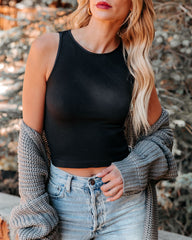 Halo Seamless Crop Top - Black