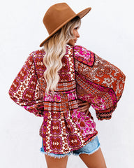 Happy Days Balloon Sleeve Patchwork Top